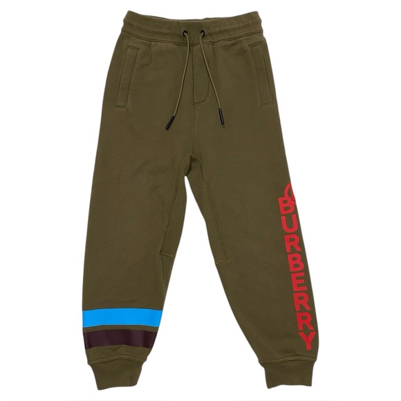 Burberry Gary Colorblock Joggers Sweatpants Boys Size 8Y Drawstring Casual - Picture 1 of 4